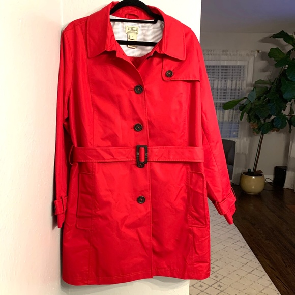 L.L. Bean Jackets & Blazers - NWOT L.L. Bean Red Trench Coat - 2X